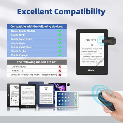 DATAFY Remote Control Page Turner for Kindle Paperwhite Oasis Kobo eReaders, Camera Camcorder Remote Controls, Page Turner Clicker for ipad Tablets Reading Novels with Wrist Strap Storage Bag - Image 5