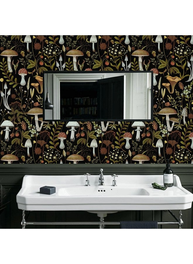 WENMER Floral Wallpaper Peel and Stick Wallpaper Boho Mushroom Wallpaper Mushroom Contact Paper Vinyl Removable Self-Adhesive Stick on Wallpaper for Bathroom Bedroom 17.3” x 118” - Image 4