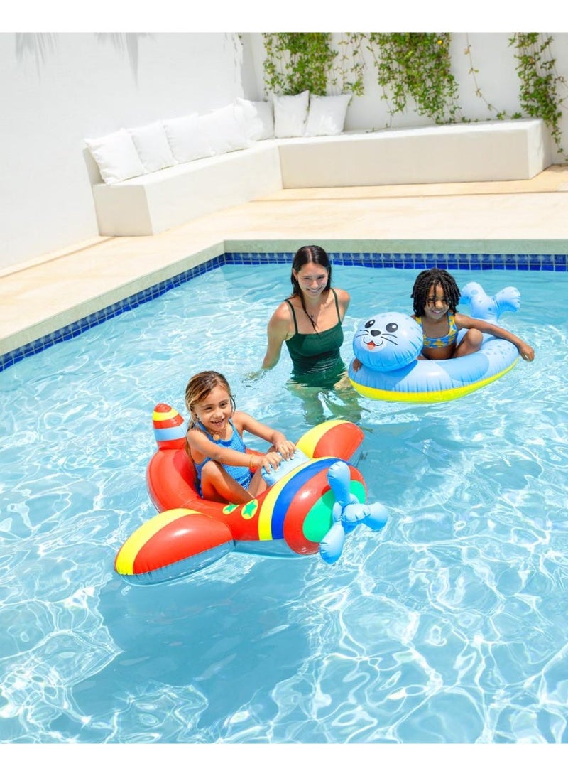 INTEX 59380NP-Pool Cruiser Inflatable Baby Float 1.19x1.14m/47"x45", Airplane - Image 2
