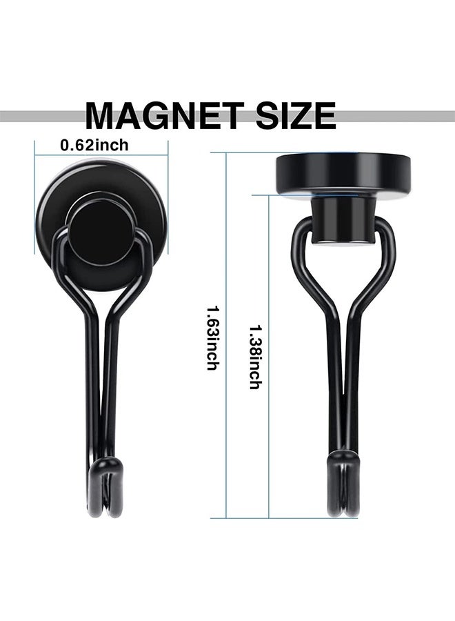 6 Pcs 22 LBS Heavy Duty Strong Magnetic Hooks, 2026 Multi-Purpose Hanging Magnet Hooks, Cruise Ship Cabin Essentials for Refrigerator, Kitchen, Grill, Classroom, Home, Beach Vacation and Daily Storage Organization, Blac - Image 3