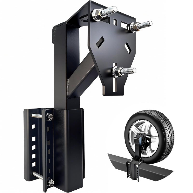toolhoper Rv Spare Tire Carrier, High Ground Clearance Heavy Duty Spare Tire Mount with 3-Nut Design, 300lb Capacity, (Fits 4/5/6/8 Lug) - Image 1