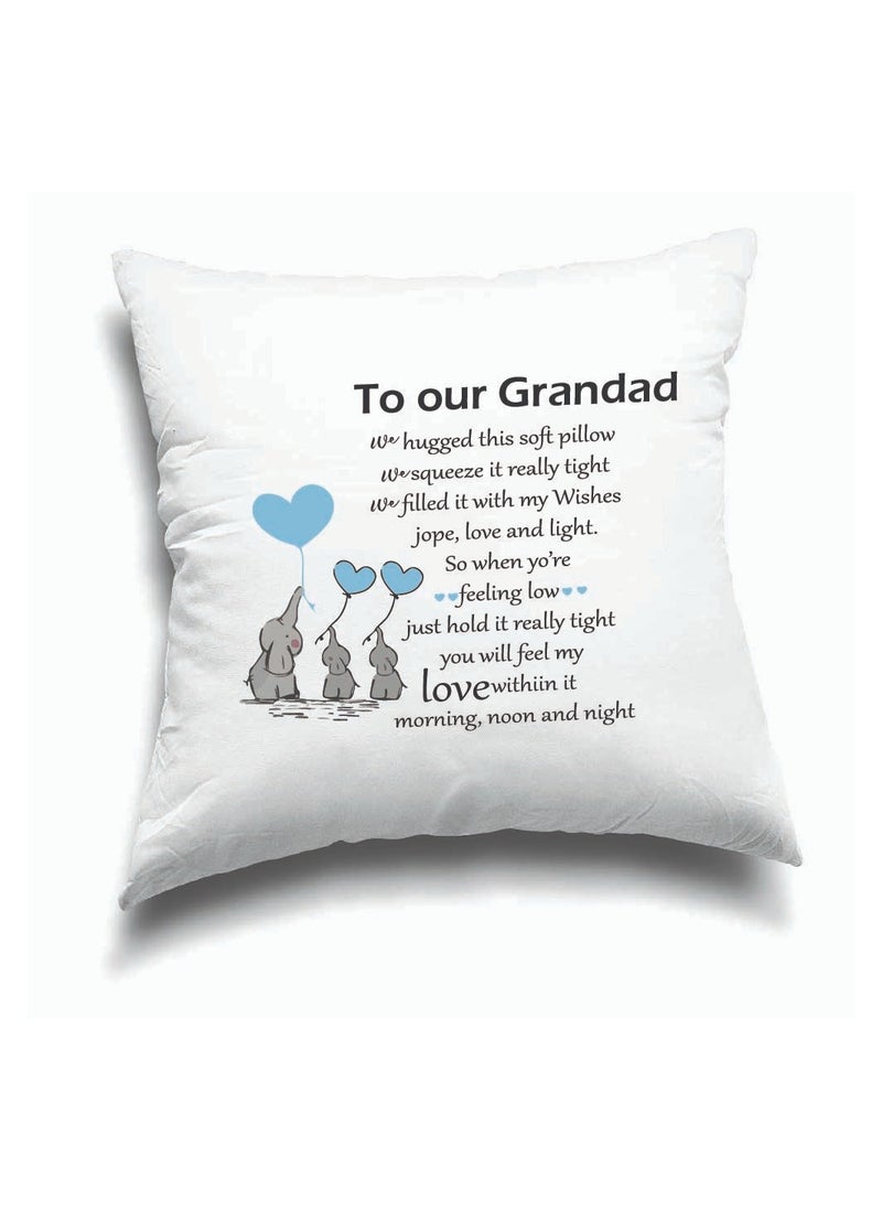 PRINTSHOP4ME Grandpa's Day Special Birthday and Father's Day Throw Pillow 40x40 cm - Perfect Grandfather Gift - Thanksgiving Gift for Grandfather - Grandpa Cushion Cover for Sofa Bed  - Image 1