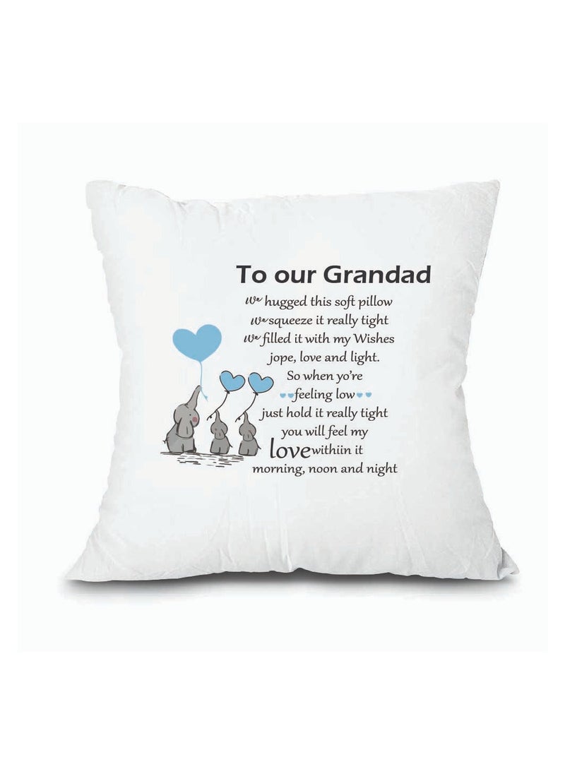 PRINTSHOP4ME Grandpa's Day Special Birthday and Father's Day Throw Pillow 40x40 cm - Perfect Grandfather Gift - Thanksgiving Gift for Grandfather - Grandpa Cushion Cover for Sofa Bed  - Image 2