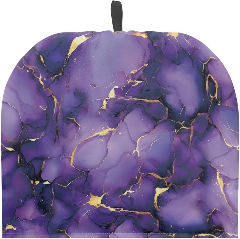 Tea Pot Cover for Keeping Warm Purple Tea Pot Cover Tea Pots Cosy Insulated Tea Cozies Home Kitchen Decoration Teapot Dust Cover Warming Tea Kettle Quilt Marble Tea Cozies Double Insulated - Image 1