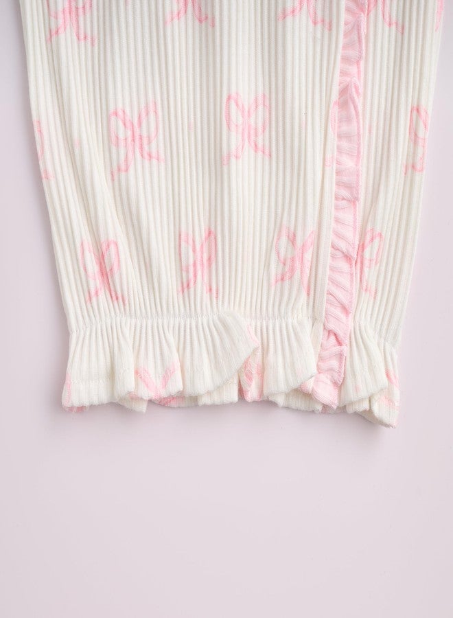 Mud Pie Children's Bow Print Gown; NB - Image 3