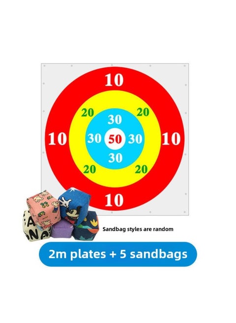 Sandbag Throwing Plate Target Plate Chart Plate Throwing Target Family Game Team Building Expansion Props Kidsren's Sandbag Toys-Specifications:[send Sports Bracelet] 2m Round Dart Board (guanjian Parent-child) + 5 Sandbags