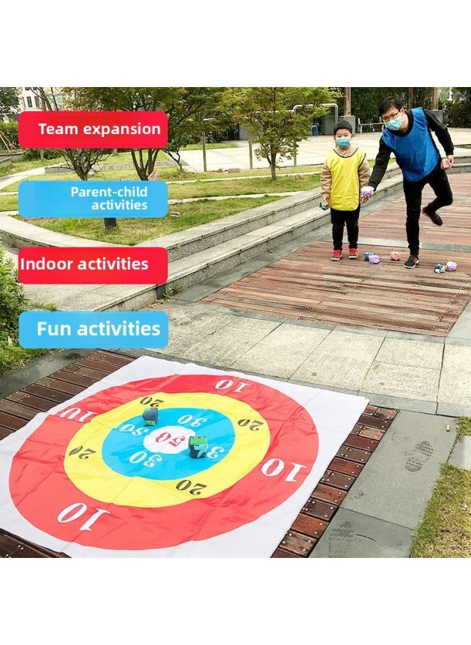 null - Sandbag Throwing Plate Target Plate Chart Plate Throwing Target Family Game Team Building Expansion Props Kidsren's Sandbag Toys-Specifications:[send Sports Bracelet] 2m Round Dart Board (guanjian Parent-child) + 5 Sandbags - Image 1