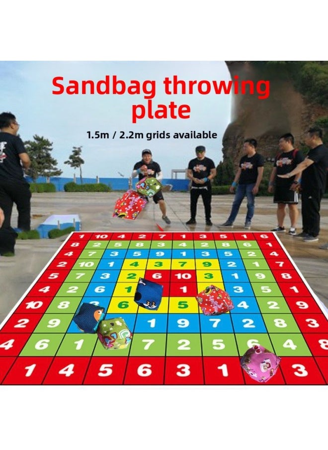 null - Sandbag Throwing Plate Target Plate Chart Plate Throwing Target Family Game Team Building Expansion Props Kidsren's Sandbag Toys-Specifications:[send Sports Bracelet] 2m Round Dart Board (guanjian Parent-child) + 5 Sandbags - Image 1