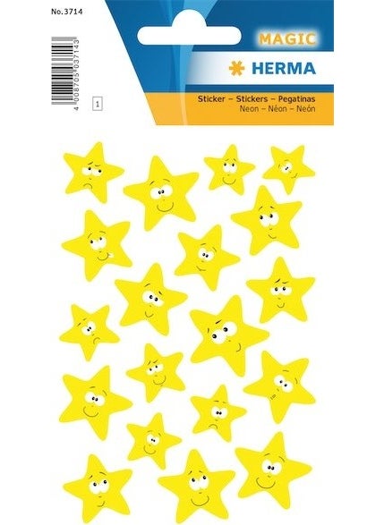 Herma Kids Label Magic Bright Yellow Star 3714 