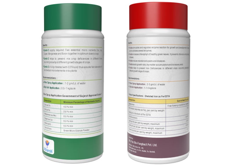 Utkarsh Combi-2 (EDTA Chelated Mix Micronutrient) - 250 gm | Utkarsh FeGro (Iron- Fe-12% EDTA Chelated) - 250 gm | 100% Water Soluble Foliar Spray, EDTA Chelated Fertilizers (Combo of 2) - Image 3