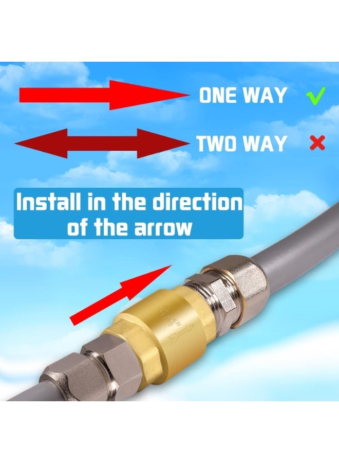 صمامان لا رجعيان زنبركيان بقطر 3/4 بوصة، NPT، DN15، صمام عدم رجوع نحاسي أفقي أحادي الاتجاه، صمام عدم رجوع رأسي مضمن للمياه، مناسب للبئر، المضخة، الخزان، لمنع التدفق العكسي - Image 2