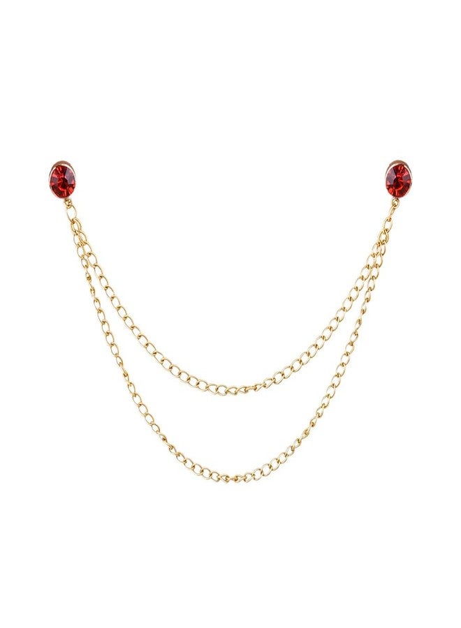 Borhmty Decorative Collat Pins for Clothing Shirt Tuxedo Suit Lapel Brooches for Women Men Sweater Shawl Chain Clips for Clothing Suits Rhinestone Lapel Accessories Brooch Chain Pin for Men Suit - Image 1