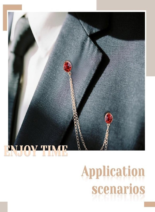 Borhmty Decorative Collat Pins for Clothing Shirt Tuxedo Suit Lapel Brooches for Women Men Sweater Shawl Chain Clips for Clothing Suits Rhinestone Lapel Accessories Brooch Chain Pin for Men Suit - Image 4