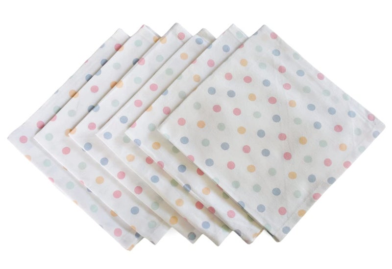 Yourtablecloth 100 Cotton Cloth Dinner Table Napkins Soft  Vibrant Napkins 20 x 20 Set of 6 Spring Dot