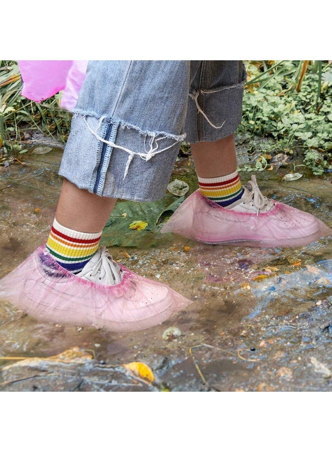 غطاء أحذية، 400 قطعة (200 زوج) جوارب أحذية قابلة لإعادة التدوير أغطية أحذية وأحذية طويلة مقاومة للماء واقيات أحذية متينة أغطية مقاس واحد يناسب معظم الأحذية والأحذية الطويلة لحماية السجاد والأرضيات - Image 5