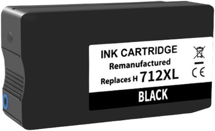 Ink Cartridge Compatible with 712 XL 712XL for DesignJet T650 T630 T250 T230 T210 Printer(Black)