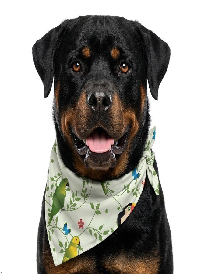 W Brings XL Dog Bandana for Dogs | This Stunning Gorgeous Design Dog Bandana Scarf is Perfect Styling Accessory for Extra Large Dogs. (XL (Extra Large), Toucan & Parrot) - Image 1