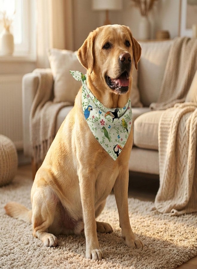 W Brings XL Dog Bandana for Dogs | This Stunning Gorgeous Design Dog Bandana Scarf is Perfect Styling Accessory for Extra Large Dogs. (XL (Extra Large), Toucan & Parrot) - Image 2