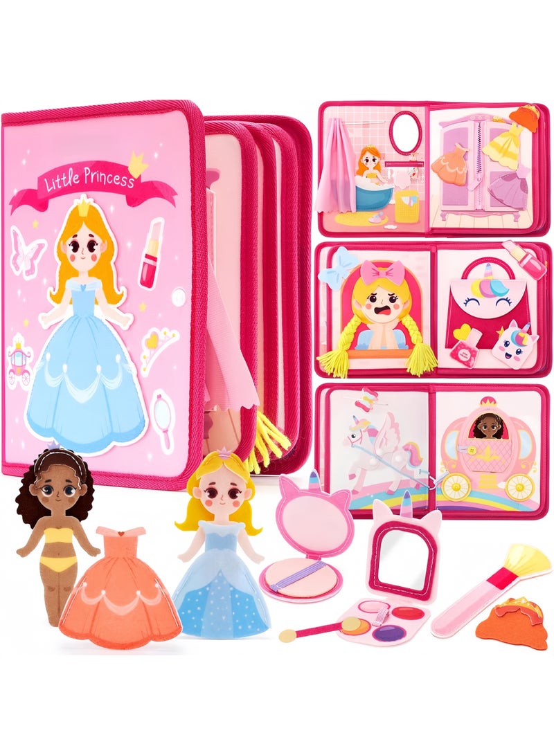LBMT Toddler Princess Busy Book for Ages 3+ Girls,Montessori Toys for Girl Birthday Gift, Educational Learning Quiet Activity Busy Board Book,Fine Motor Skills, for Toders, Birthday/Party Travel Gift for Girls - Image 1
