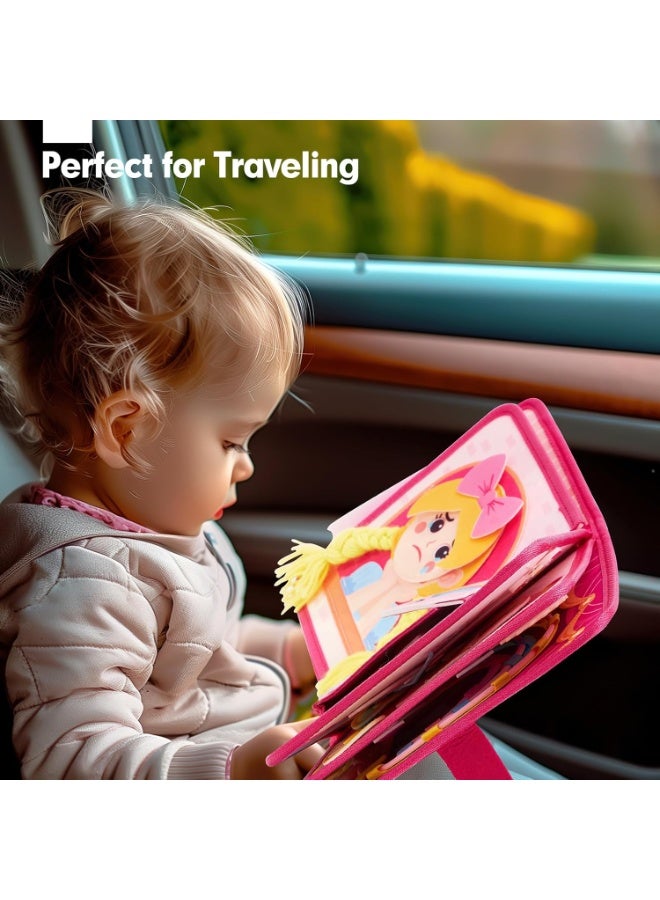 LBMT Toddler Princess Busy Book for Ages 3+ Girls,Montessori Toys for Girl Birthday Gift, Educational Learning Quiet Activity Busy Board Book,Fine Motor Skills, for Toders, Birthday/Party Travel Gift for Girls - Image 5