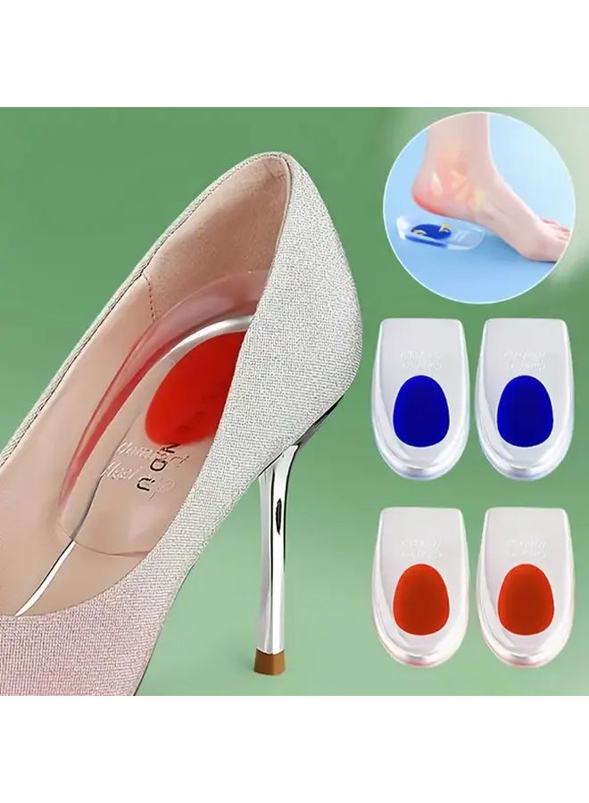 Blue Soft Silicone Gel Heel Pads For Achilles Tendon Bone Spurs Heels Sneakers Boots Pair - Image 1