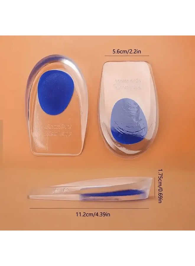Blue Soft Silicone Gel Heel Pads For Achilles Tendon Bone Spurs Heels Sneakers Boots Pair - Image 5