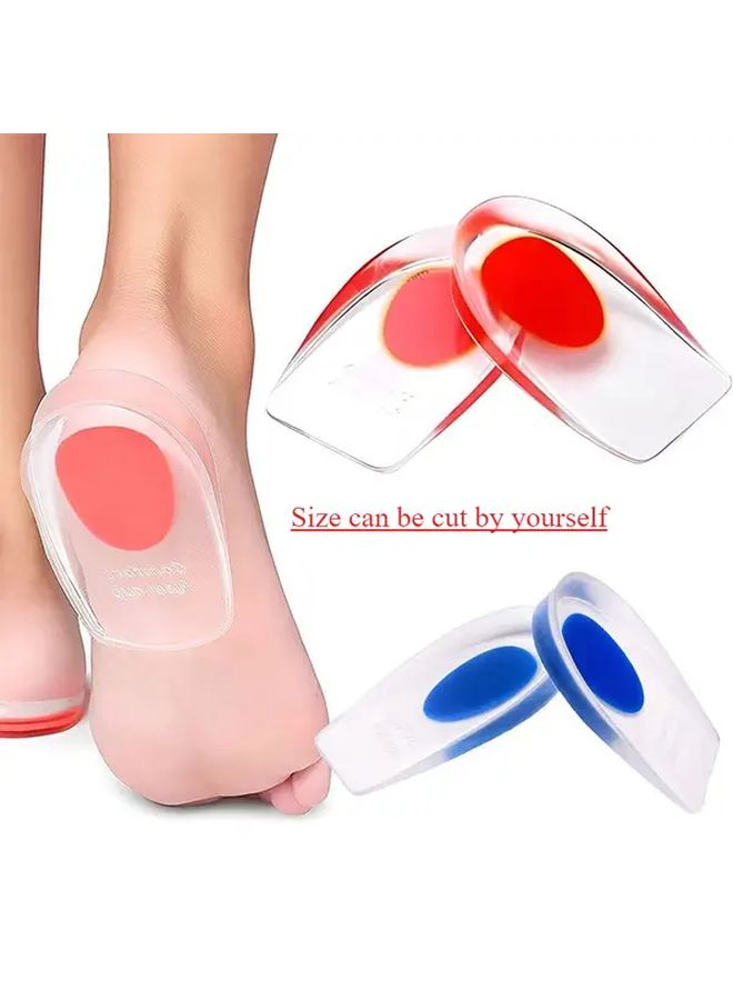 Blue Soft Silicone Gel Heel Pads For Achilles Tendon Bone Spurs Heels Sneakers Boots Pair - Image 2