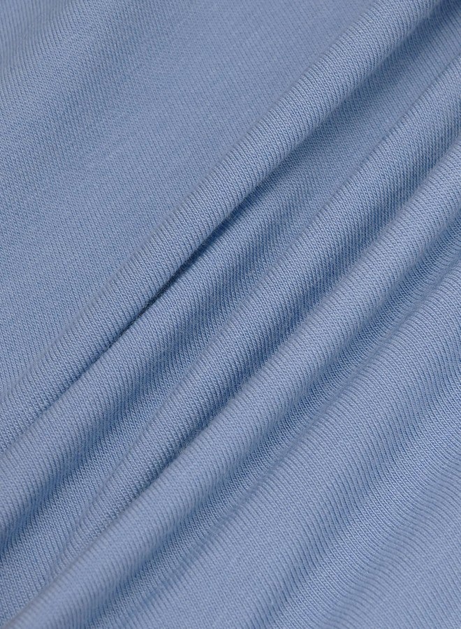 Aablexema Baby Footless Pajamas Bamboo Rayon 3pcs Unisex Infant Zipper Romper with Mitten Cuffs(Blue Set,12-18m) - Image 5