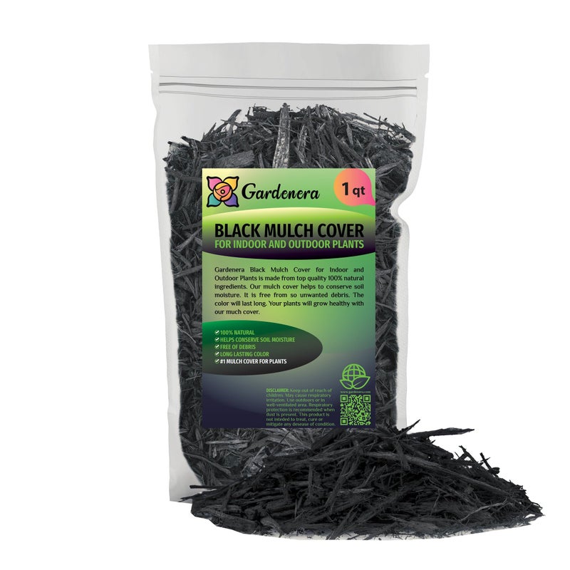 Gardenera Premium Black Mulch Cover - Enhance Your Landscape with Vibrant Color and Nutrient-Rich Benefits - 1 Quart - Image 4