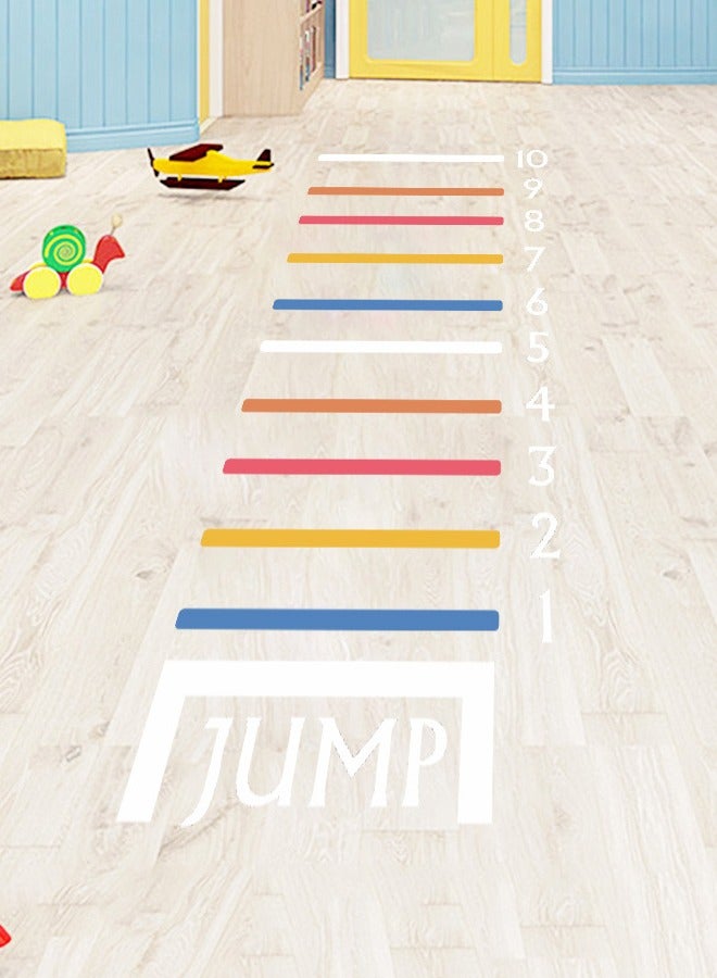 Cartoon Numbers Long Jump Sticker Sports Game Floor & Wall Decals for Kids Room, Kindergarten Decor Ramadan - Image 1