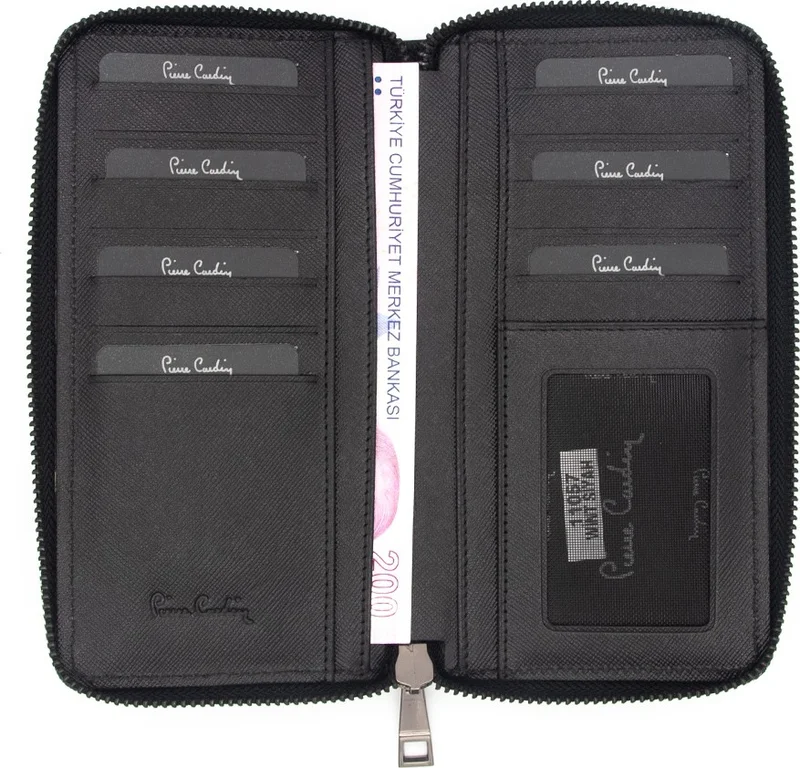 pierre cardin Black Leather Unisex Wallet 11057