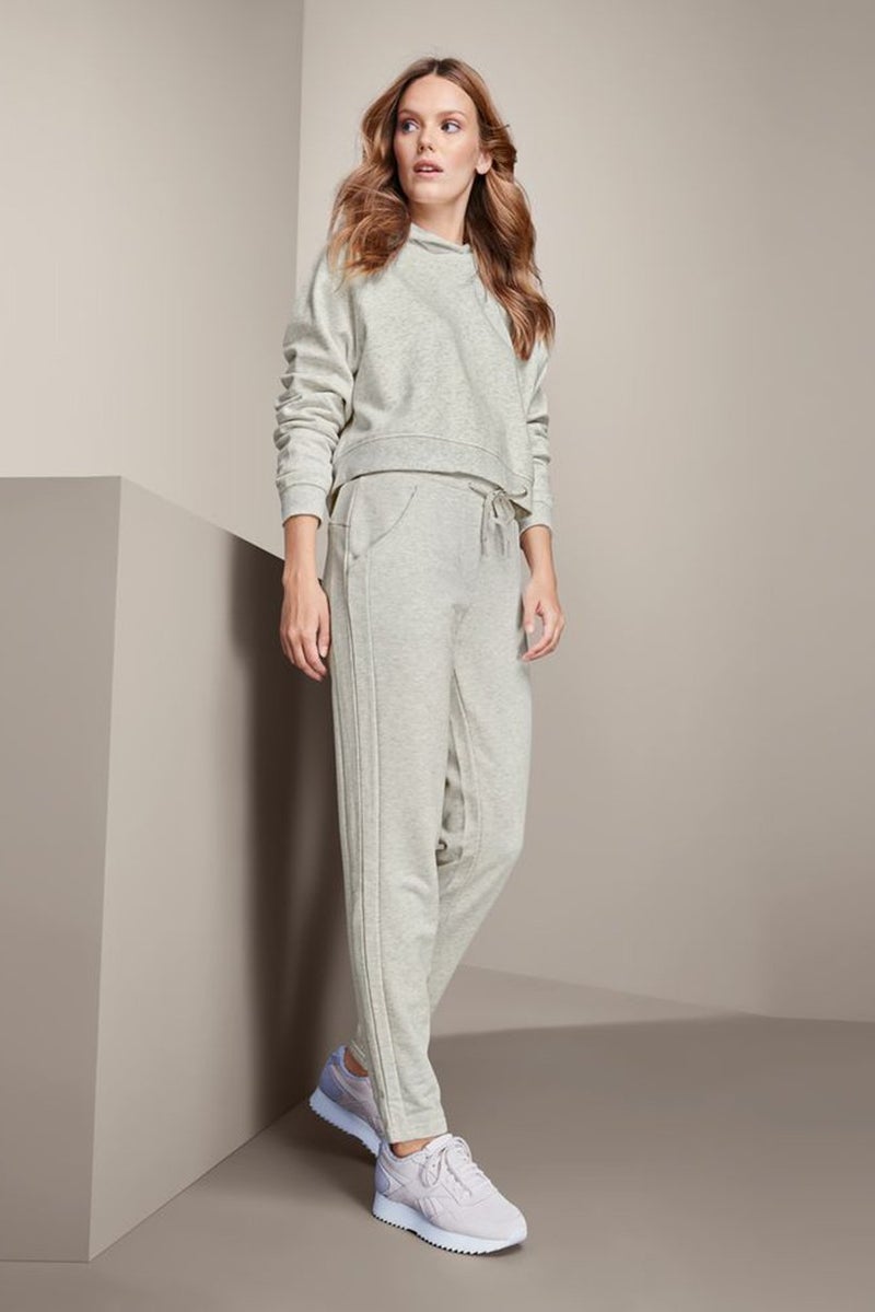 Tchibo Women Regular Fit Heather Jogger Pants, Light Grey  - Image 1