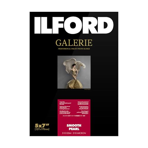 ILFORD Galerie 5x7” (100 sheets) SMOOTH PEARL Instant Dry Archival Photo Inkjet Paper 12mil / 310gsm for Dye and Pigment ink printers, Color and Black and White, Made in Germany - Image 1