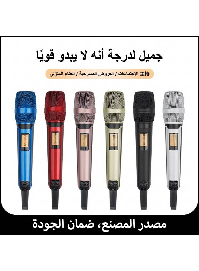 نظام الميكروفون اللاسلكي الاحترافي ZFSZ SKM9000 ثنائي الترددات فوق العالية (UHF) مع ترددات قابلة للتعديل ومستقبل قابل لإعادة الشحن وميكروفون بشبكة معدنية، مخصص للكاريوكي والفعاليات والكنائس - Image 2
