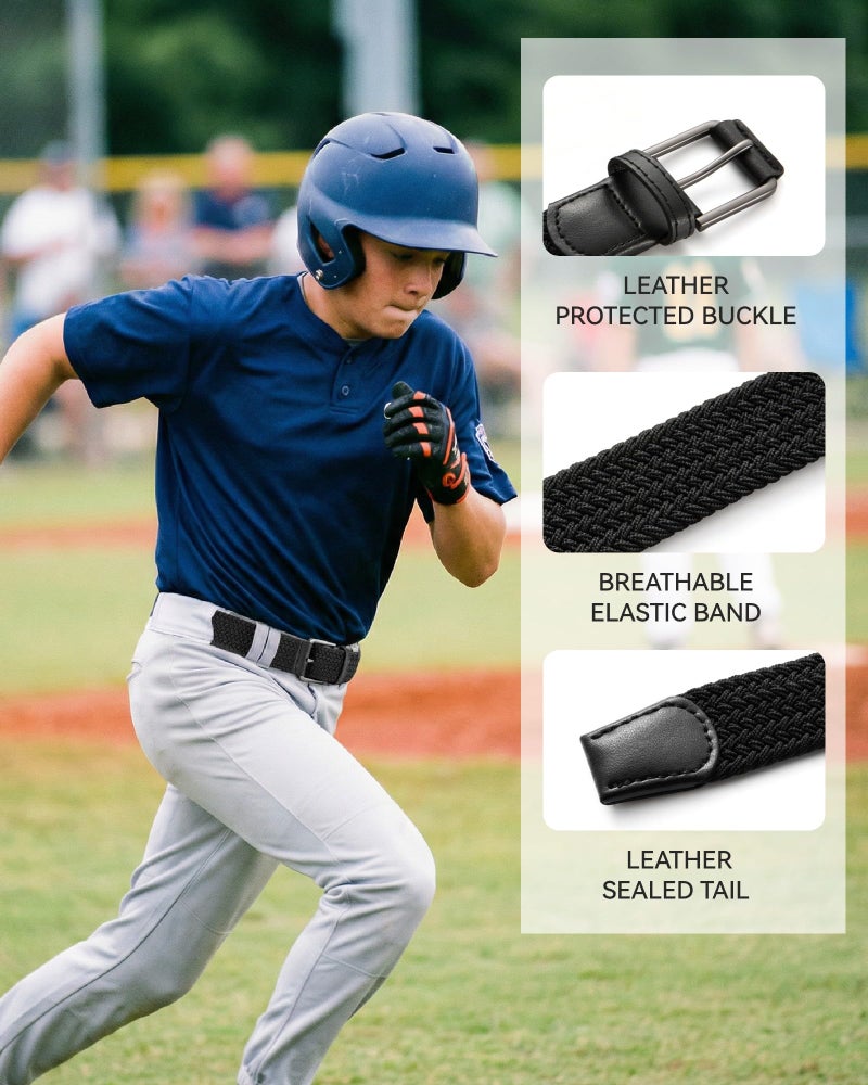 CHAOREN Elastic Boys Belt â€“ 1.25" Boys Braided Belt for Kids â€“ Youth Stretchy Design for Golf And Baseball - Image 3