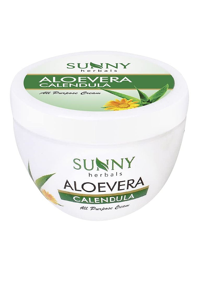 صني كريم الوجه متعدد الاستخدامات من هيربالز ألويفيرا وكالندولا | يساعد على منع التندب وحروق الشمس | آذريون مناسب للبشرة الحساسة | كريم للوجه | يساعد الألويفيرا على ترطيب البشرة ويمنحها توهجًا صحيًا، 250 جم - Image 2