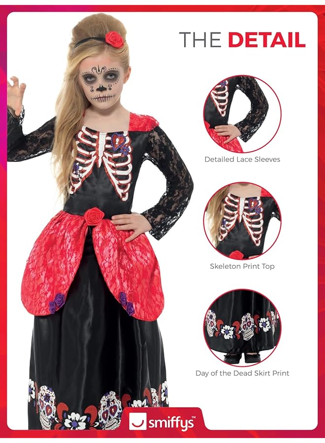 Smiffys Day Of The Dead Delux Girl Costume Black - Image 3