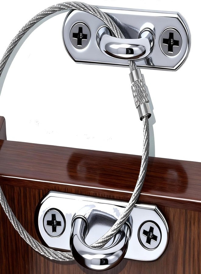 DAMILA 304 Stainless Steel Furniture Anchors – 400 lbs Heavy Duty Anti Tip Wall Anchor Kit for Baby Proofing, Dresser, TV Stand, Bookcase & Cabinet, Child & Pet Safety (Silver, 4 Pack) - Image 1