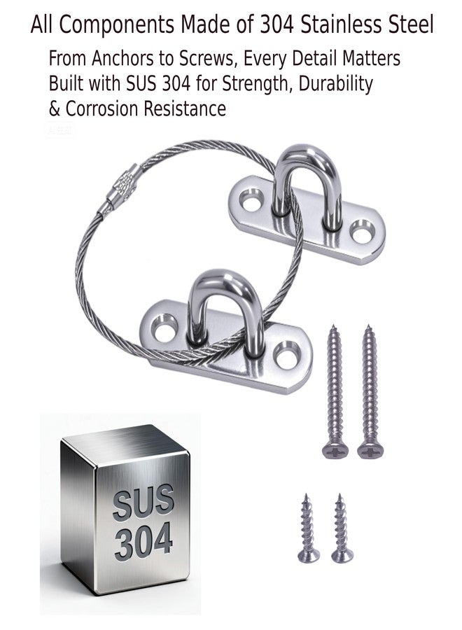DAMILA 304 Stainless Steel Furniture Anchors – 400 lbs Heavy Duty Anti Tip Wall Anchor Kit for Baby Proofing, Dresser, TV Stand, Bookcase & Cabinet, Child & Pet Safety (Silver, 4 Pack) - Image 5
