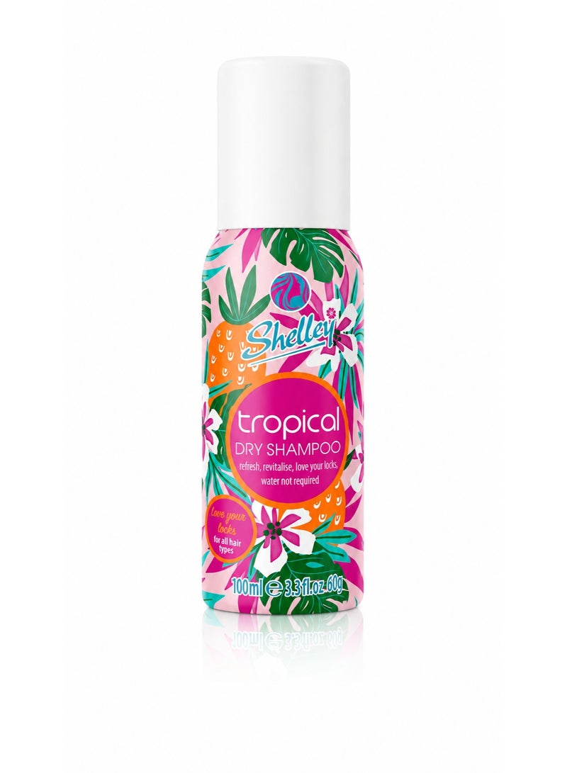 Shelley Tropical Dry Shampoo, 100ml – Instantly Refreshes & Adds Volume - Image 1