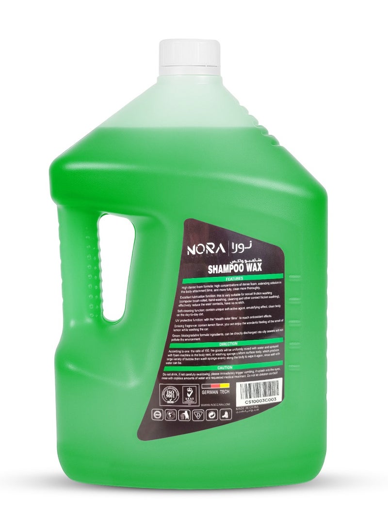 Nora 2 Piece Combo Car Care Shampoo Wax – 2L / 5L Thick Foaming Car Wash Soap, pH Balanced, Safe on Paint, Plastic & Vinyl, Boosts Shine & Wax Protection, Deep Cleaning for Car Exterior, Tyres & Panels N-273, N-206 - Image 3