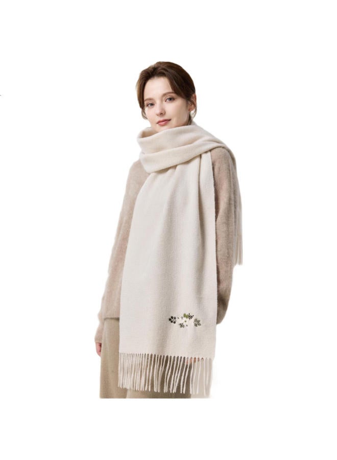 JIUMU Pure Wool Scarf For Women, Autumn And Winter Shawl, Ladies' Warm Neck Wrap, Birthday And Christmas Gift For Women, Gift Box Packaging - Image 2