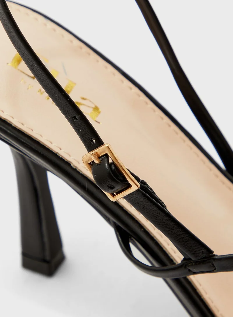 ELLA Square Toe Multi-Skinny Strap Sandal