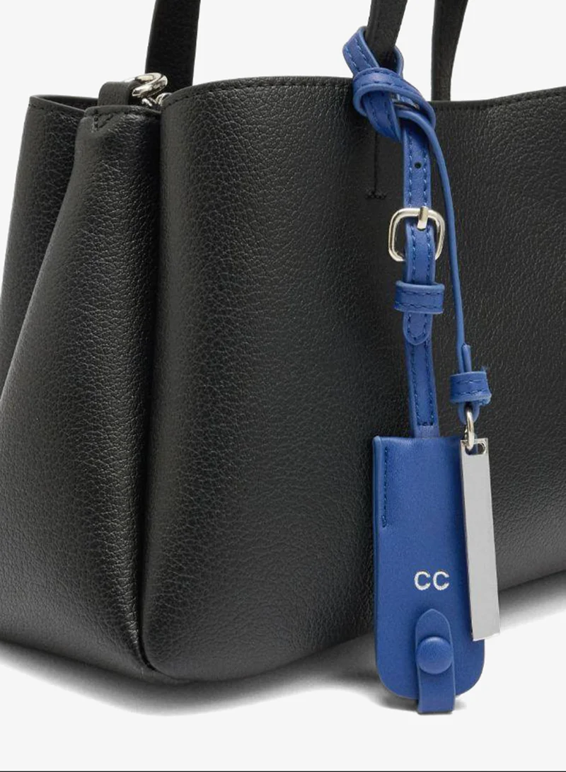 PARFOIS Black Plain tote bag with pendant for Women | Best Price UAE