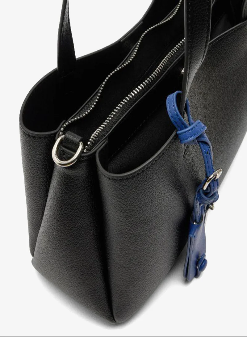 PARFOIS Black Plain tote bag with pendant for Women | Best Price UAE