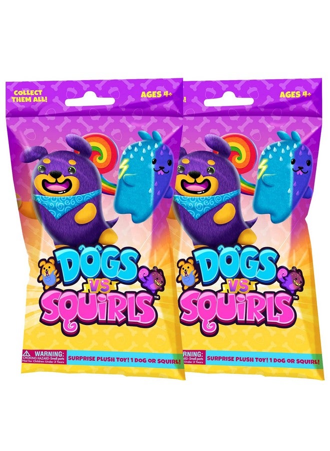 Dogs vs Squirls Dogs vs Squirls - Mystery Bag - 2pk - 4" Super-Soft & Bean-Filled Plushies! Collect These as Stocking Stuffers! Great for Advent Calendars - Great for Kids, Boys, & Girls!  - Image 1