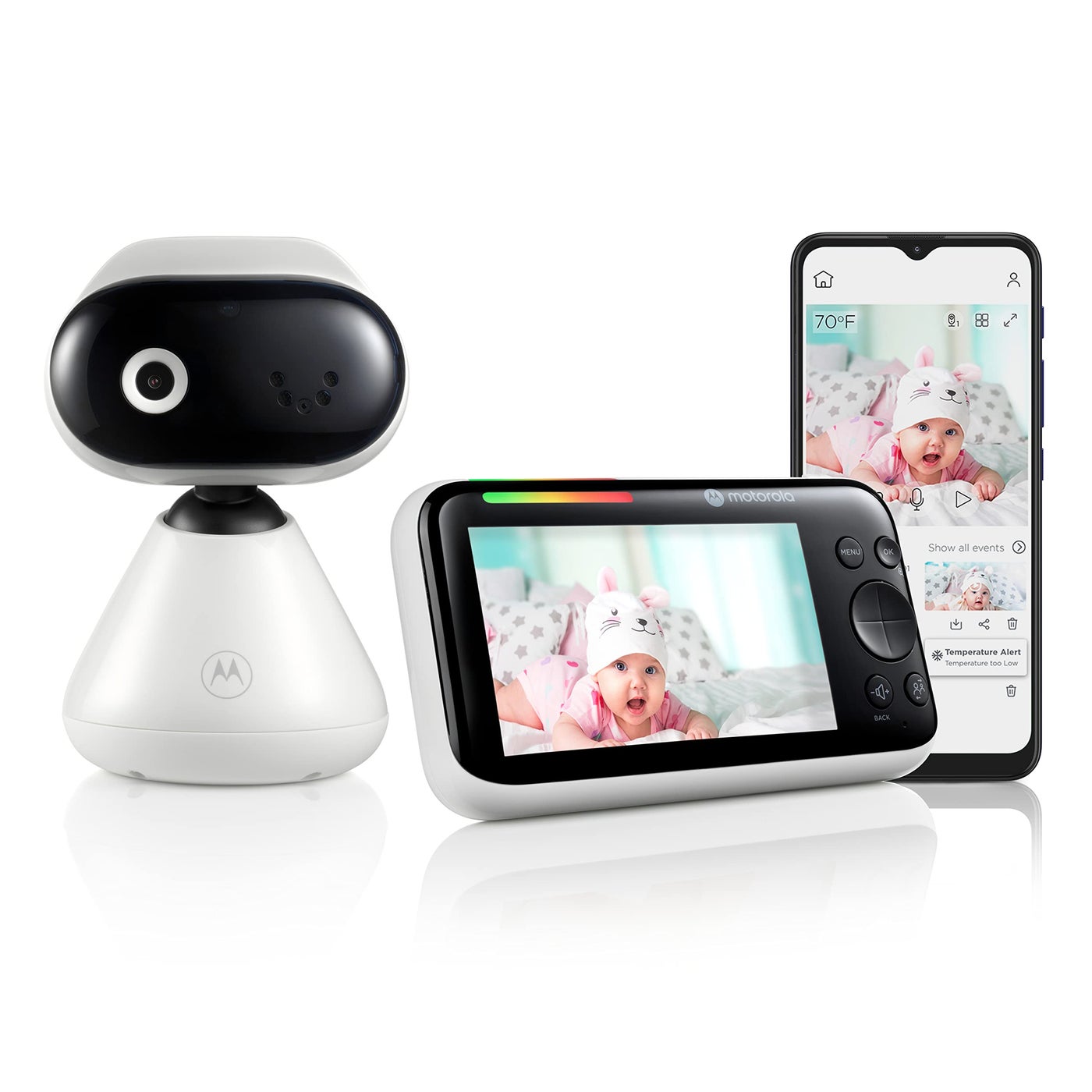Motorola Nursery PIP1500 Connect Video Baby Monitor Camera 5 Screen WiFi HD 1080p 1000ft Range 2Way Audio PanTiltZoom Room Temp Lullabies