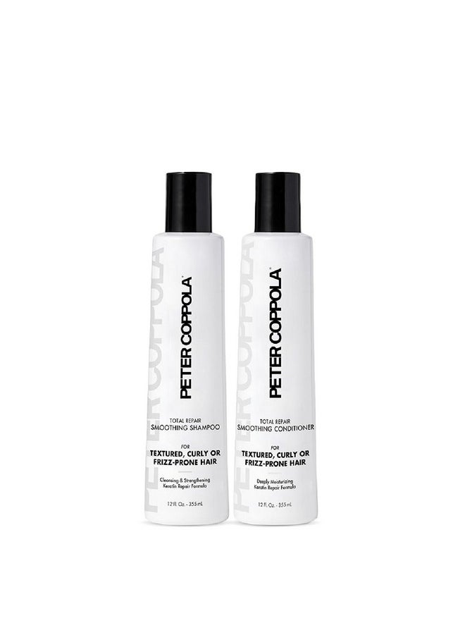 Peter Coppola Total Repair Shampoo & Conditioner Duo, Color-Safe, Sodium Chloride-Free Sulfate-Free Shampoo For Color Treated Hair And Smoothing Conditioner - Keratin Treatment Aftercare (12 Fl Oz)  - Image 1