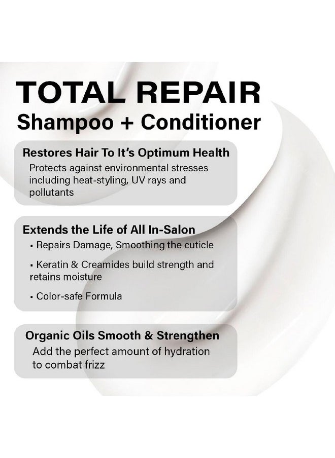 Peter Coppola Total Repair Shampoo & Conditioner Duo, Color-Safe, Sodium Chloride-Free Sulfate-Free Shampoo For Color Treated Hair And Smoothing Conditioner - Keratin Treatment Aftercare (12 Fl Oz)  - Image 3