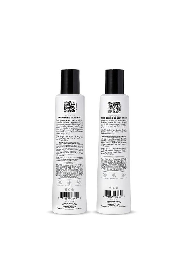 Peter Coppola Total Repair Shampoo & Conditioner Duo, Color-Safe, Sodium Chloride-Free Sulfate-Free Shampoo For Color Treated Hair And Smoothing Conditioner - Keratin Treatment Aftercare (12 Fl Oz)  - Image 2